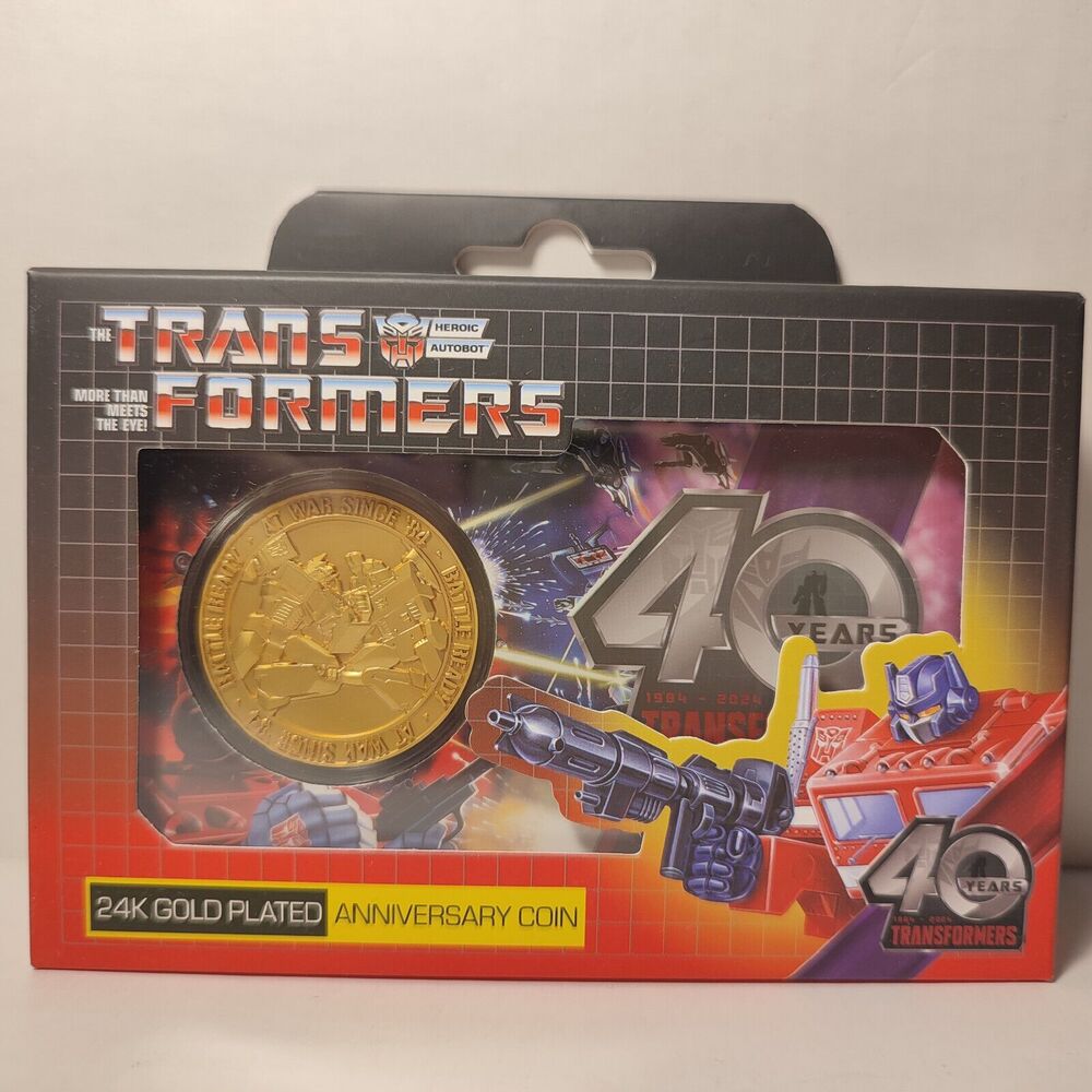 Transformers 40th Anniversary 24k Gold Plated Coin Limited Edition Collectible